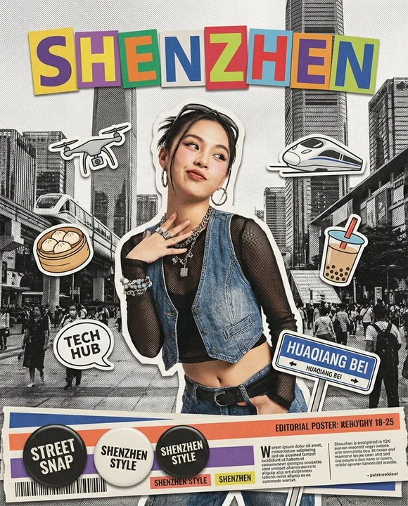 千禧年风格的拼贴海报