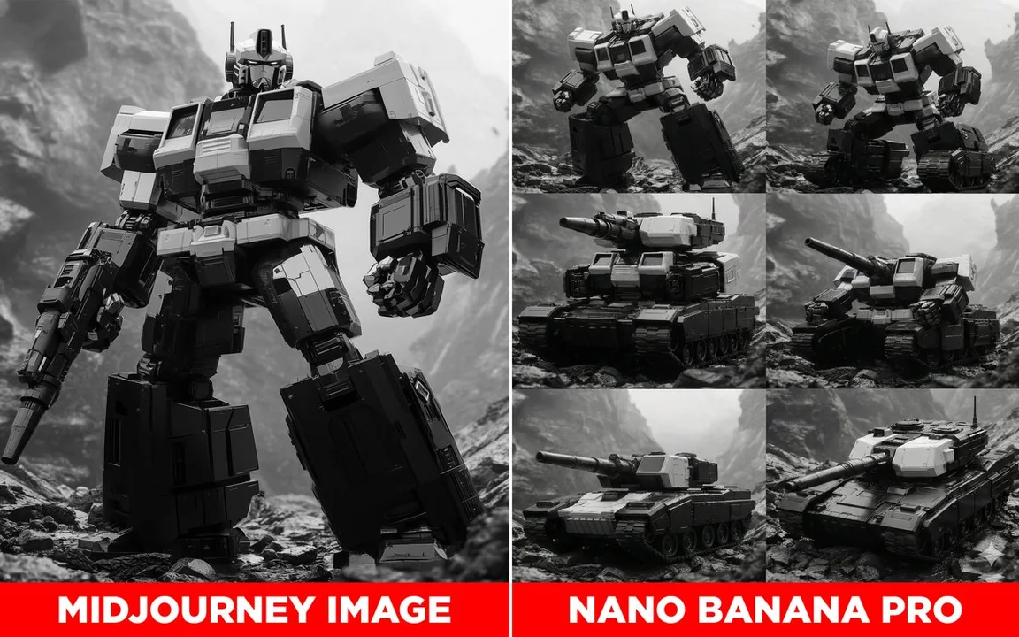 Evolution of a Steel Behemoth: A Six-Step Detailed Explanation of a Robot Transforming into a Tank
