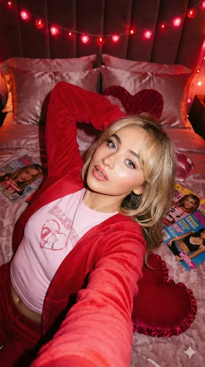 A millennium retro hot girl selfie under a Y2K flash