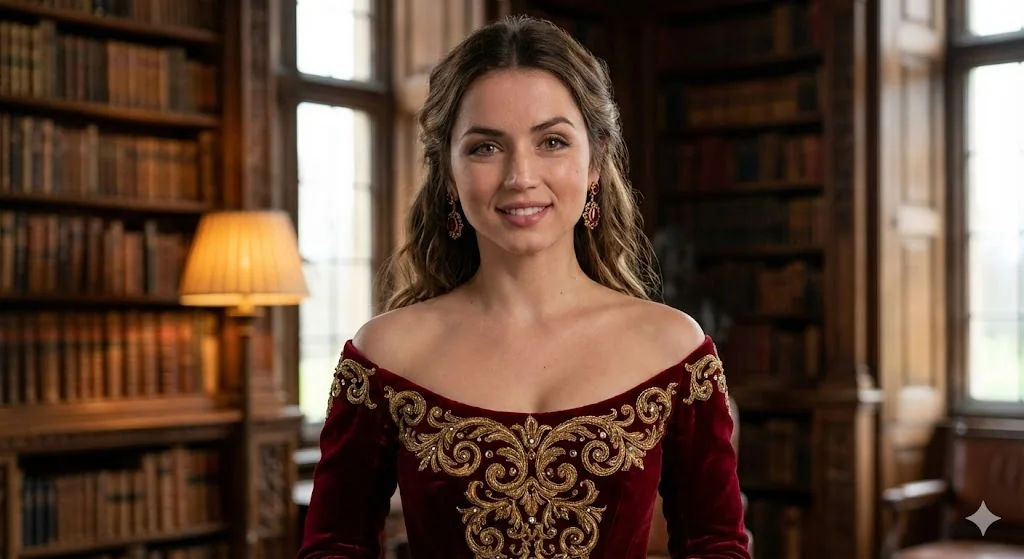 Ana de Armas embodies a vintage royal aristocratic style.