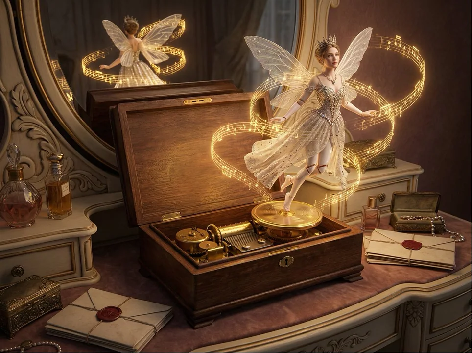 Le miracle sur le meuble de toilette : l'éveil mécanique des danseurs de boîte à musique