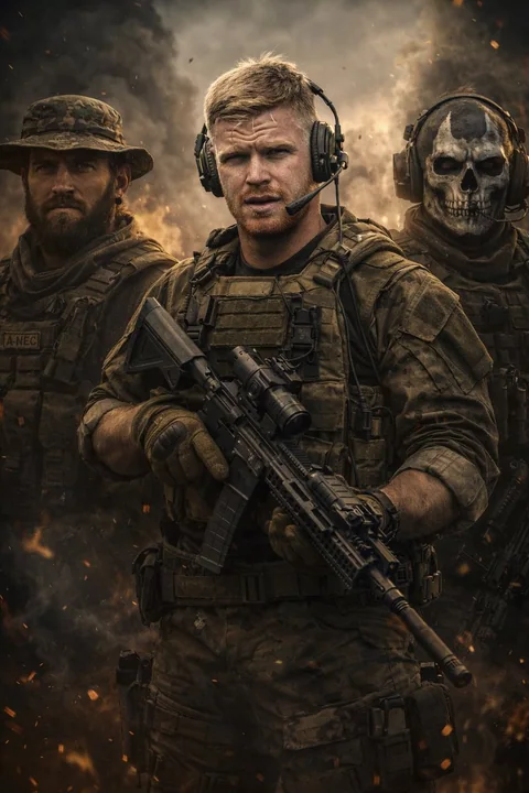 戦火の中でのエリート特殊部隊、映画級のリアルなグループ写真